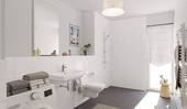 Modernes Tageslichtbad mit bodengleicher Dusche - 3 Zimmer Etagenwohnung zum Kaufen in Aachen