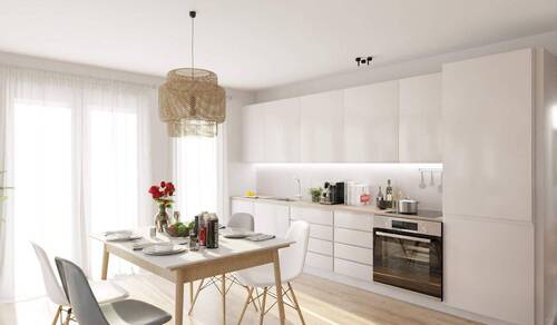 Die offene Wohnküche lädt zum gemeinsamen Kochen e - Etagenwohnung mit 85,10 m² in Aachen zum Kaufen