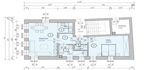 Grundriss - Helle möblierte EG-Wohnung in Roth mit Top-Lage - ab 3 Monat mietbar