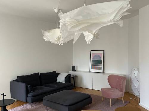 Wohnzimmer - Furnished 3 room apartment with balcony in Prenzlauer Berg