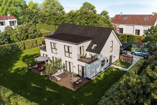 Außenvisualisierung - Achim Zentrum, Neubau KFW 40 - Doppelhaushälfte, provisionsfrei.