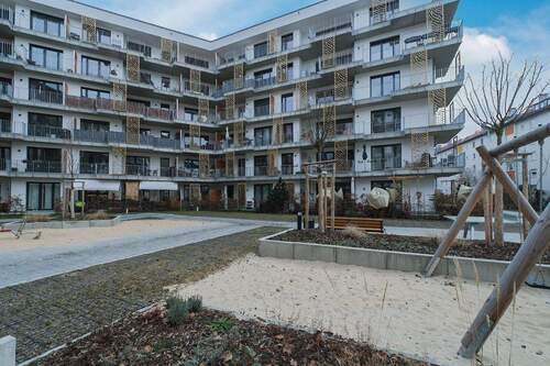 Außenansicht - Wohnen am Park: Exklusive 3-Zimmer-Neubau-Wohnung !!Erstbezug!! mit eigenem Tiefgaragenstellplatz und E-Ladestation