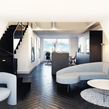 Visualisierung mit Einbauküche - 3 Zimmer Etagenwohnung zur Miete in Leipzig