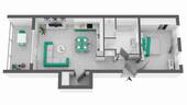 Grundriss - ca. 57 qm Wohnfläche - 