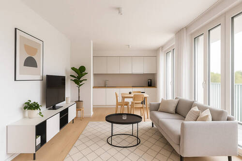 TUN_WE142_5 - Komfort für Pendler - möblierte 2-Zimmer-Wohnung mit Aufzug, Balkon & Fußbodenheizung in Citynähe