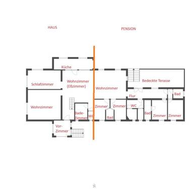 Grundriß Erdgeschoß - 8 Zimmer Mehrfamilienhaus, Wohnhaus in Kecskemét nah