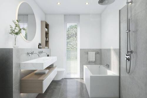 Badezimmer - Etagenwohnung mit 91,20 m² in Frankfurt am Main zum Kaufen