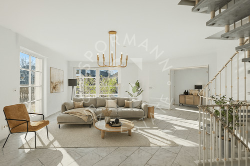 Wohnzimmer - Lichtverwöhntes Einfamilienhaus in bester Nachbarschaft in Angermund - english texts see below