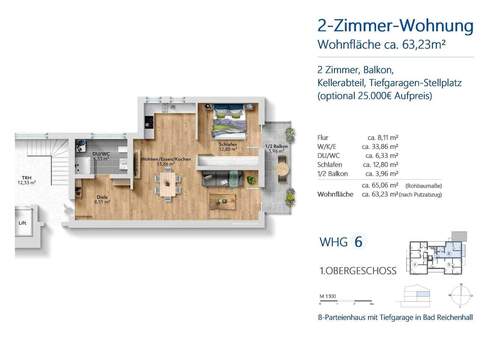 Wohnung 6 - Etagenwohnung mit 63,20 m&sup2; in Bad Reichenhall zum Kaufen