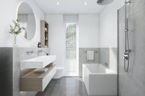 Badezimmer - Etagenwohnung mit 69,70 m² in Frankfurt am Main zum Kaufen