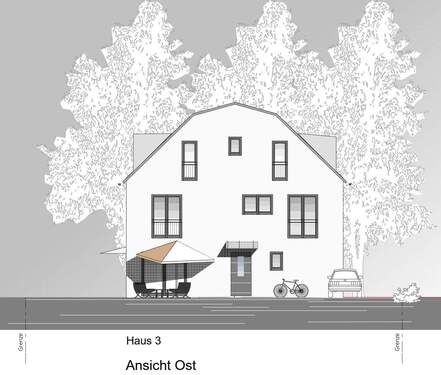 Ansicht Ost - Mehrfamilienhaus, Wohnhaus mit 352,70 m² in München zum Kaufen