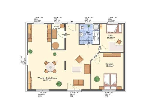 EG - 3 Zimmer Bungalow zum Kaufen in Oranienburg