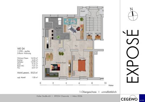WE 04- 1.OG rechts.jpg - Frisch renoviert - die Kleine mit Garten in der Vorstadt von Chemnitz !