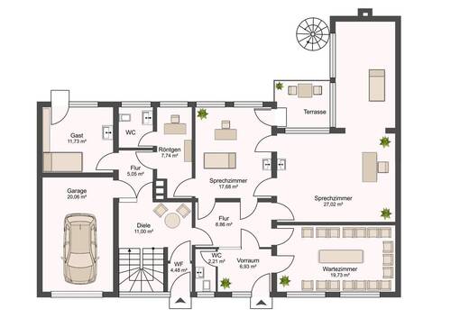 großes Zimmer Wohnbereich - 