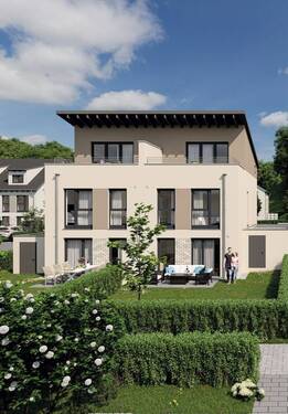 Außenansicht Gartenseite Pultdach - 4 Zimmer Doppelhaushälfte zum Kaufen in Marktheidenfeld