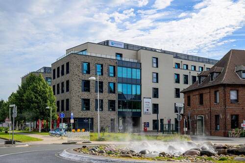 Außenansicht - Rheinufer-Coworking in Monheim: Fix Desk 247, flexibel, inkl. Kaffee