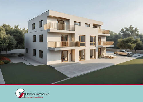 Visualisierung - Baubeginn - Erdgeschoss mit Garten