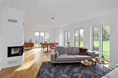 Wohnzimmer mit Kamin - Mehrfamilienhaus, Wohnhaus mit 326,00 m² in Berlin zum Kaufen