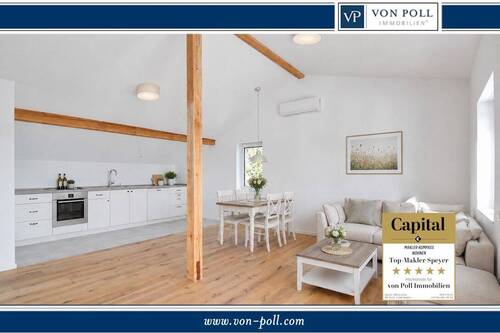 Titelbild - Dachgeschoss-Wohnung mit Sichtgebälk, Aufzug und großem Balkon