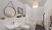 Modern gefliestes Bad mit Badewanne - Etagenwohnung mit 93,70 m² in Langen zum Kaufen