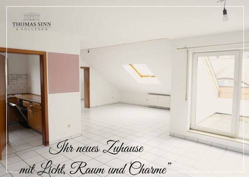 Wohn-/Esszimmer - Helle 2,5- bis 3-Zimmer-DG-Wohnung mit Außenstellplatz in ruhiger Wohngegend