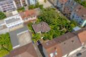 Luftansicht - Seltene Gelegenheit in Bestlage der Oststadt - Baugrundstück mit genehmigtem Neubauprojekt