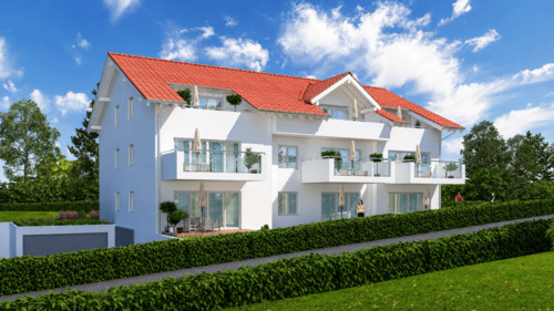 Südansicht - Neubauwohnungen in Schluchsee - 291.000,00&nbsp;EUR Kaufpreis, ca.&nbsp; 51,00&nbsp;m&sup2;&nbsp;Wohnfl&auml;che