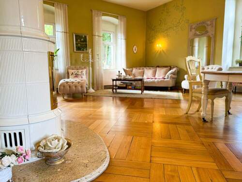 Detailansicht Kaminofen und Wohnbereich - Mehrfamilienhaus, Wohnhaus mit 586,00 m² in Wurzen zum Kaufen