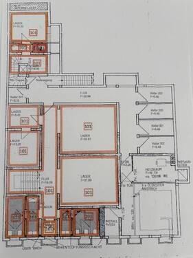 UG, die zu verkaufende Fläche ist braun umrandet - 