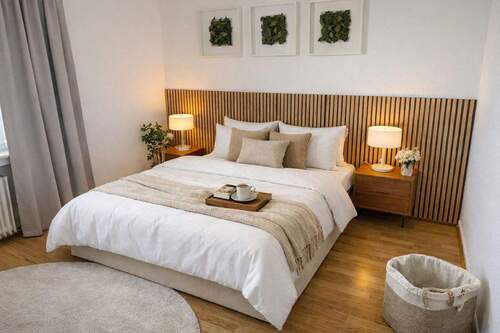 Schlafzimmer - Wohnen im Grünen hochwertig möblierter Erstbezug mit Balkon, Parkplatz & ICE-Nähe