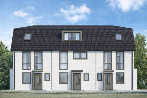 Moderne Doppelhaushälfte mit RAL 7006 Rahmen - 