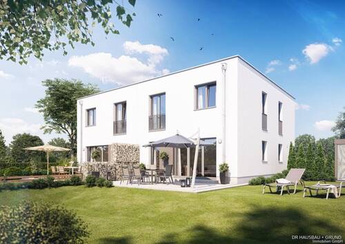 Doppelhaus F554 - Zeitlose Bauhaus-Architektur in familienfreundlicher Lage - Doppelhaushälfte mit Südausrichtung