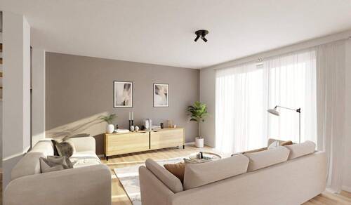 Lichtdurchfluteter Wohnbereich dank bodentiefer Fe - 