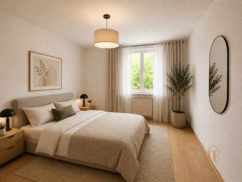 Schlafzimmer visualisiert - Etagenwohnung mit 60,00 m&sup2; in München zum Kaufen