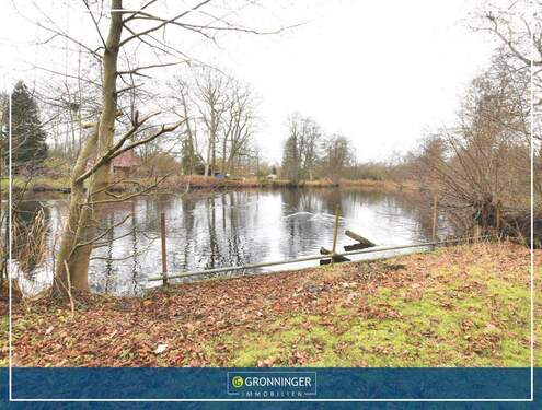 Gartenansicht - Renovierungsbedürftiges 6-Zi.-Wohnjuwel mit Hobbykeller, Garage und Teichzugang auf ca. 5.800 m² Grundstück