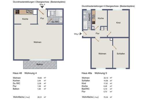 Bestandspläne I. OG. - 