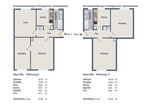 Bestandspläne III. OG. - 