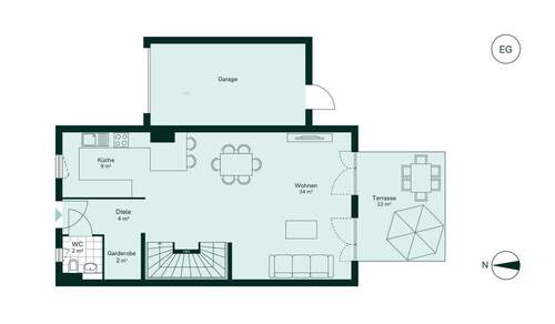 Offener und großzügiger Wohnbereich im Erdgeschoss - 
