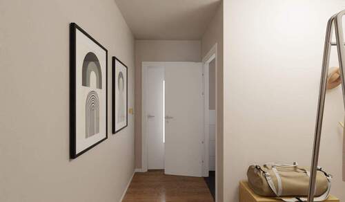 Offener Eingangsbereich mit Nische für die Gardero - 