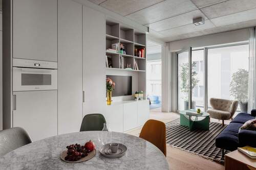 AT_Musterwohnung Suites_Esszimmer und Wohnzimmer_1 - 