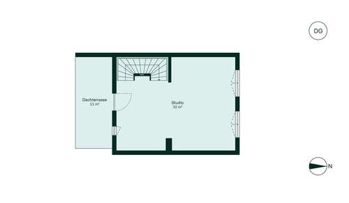 Ausgebautes Dachstudio mit angrenzender Dachterras - 