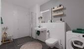 Modern gefliestes Bad mit bodengleicher Dusche - 