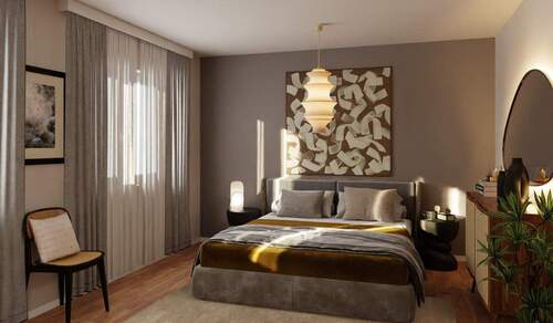 Helles und komfortables Schlafzimmer - Reihenmittelhaus mit Dachterrasse, Dachstudio und Garage