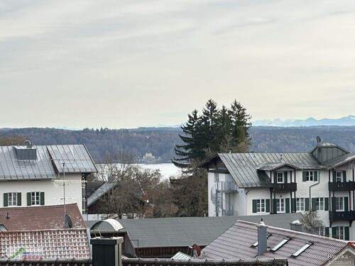 Ausblick Balkon - Feldafing am Starnberger See! Große 2 Zi.-ETW mit TG-Stellplatz. See-Bergblick. Gut vermietet!