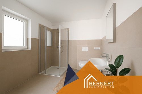 Badezimmer visualisiert - 1 Zimmer Etagenwohnung zum Kaufen in Sonnefeld