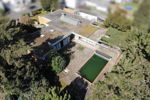 Luftbild - Rückansicht - Bungalow mit 338,00 m&sup2; in Dannstadt-Schauernheim zum Kaufen