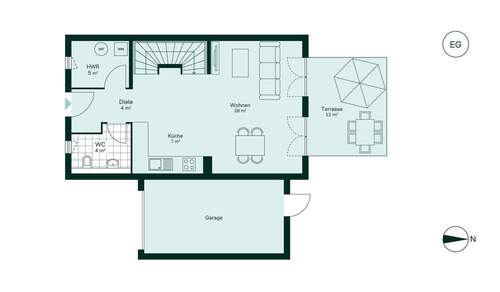 Offener und großzügiger Wohnbereich im Erdgeschoss - 