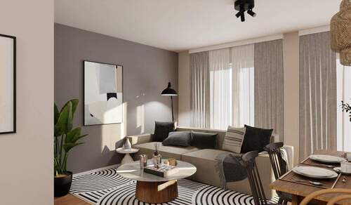 Lichtdurchfluteter Wohnbereich dank bodentiefer Fe - Reihenendhaus mit Dachterrasse, Dachstudio und Garage direkt am Haus