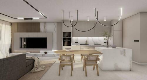 Großzügiges Wohnzimmer mit offener Küche - 