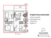 Grundriss Wohnung 5 im Dachgeschoss - Etagenwohnung mit 53,90 m&sup2; in Lahr/Schwarzwald zum Kaufen